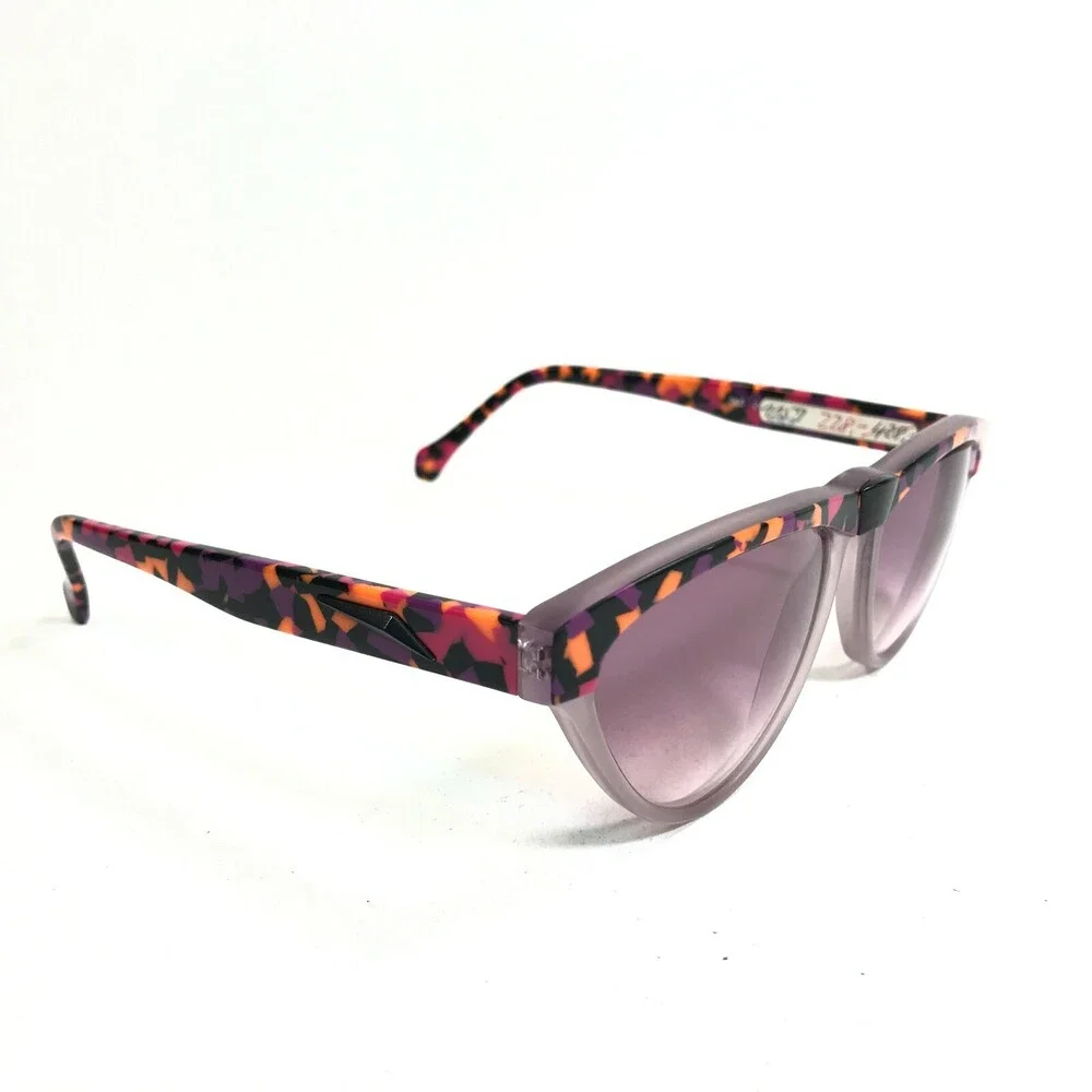 Vintage Robert Rodger Sunglasses 360 24 Tortoise Geometric Frames Purple Lenses